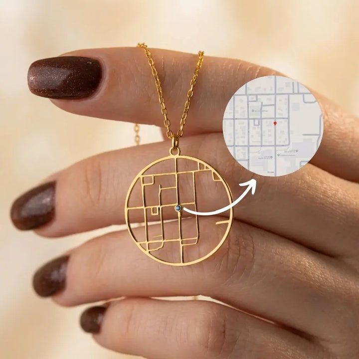 Harita Kolye - Konum Kolye LuvianaJewelry