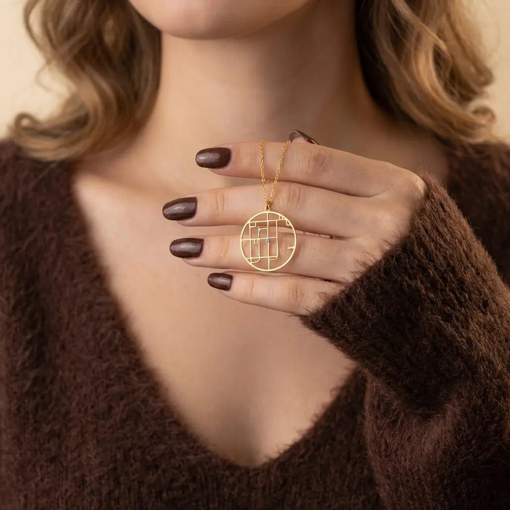 Harita Kolye - Konum Kolye LuvianaJewelry