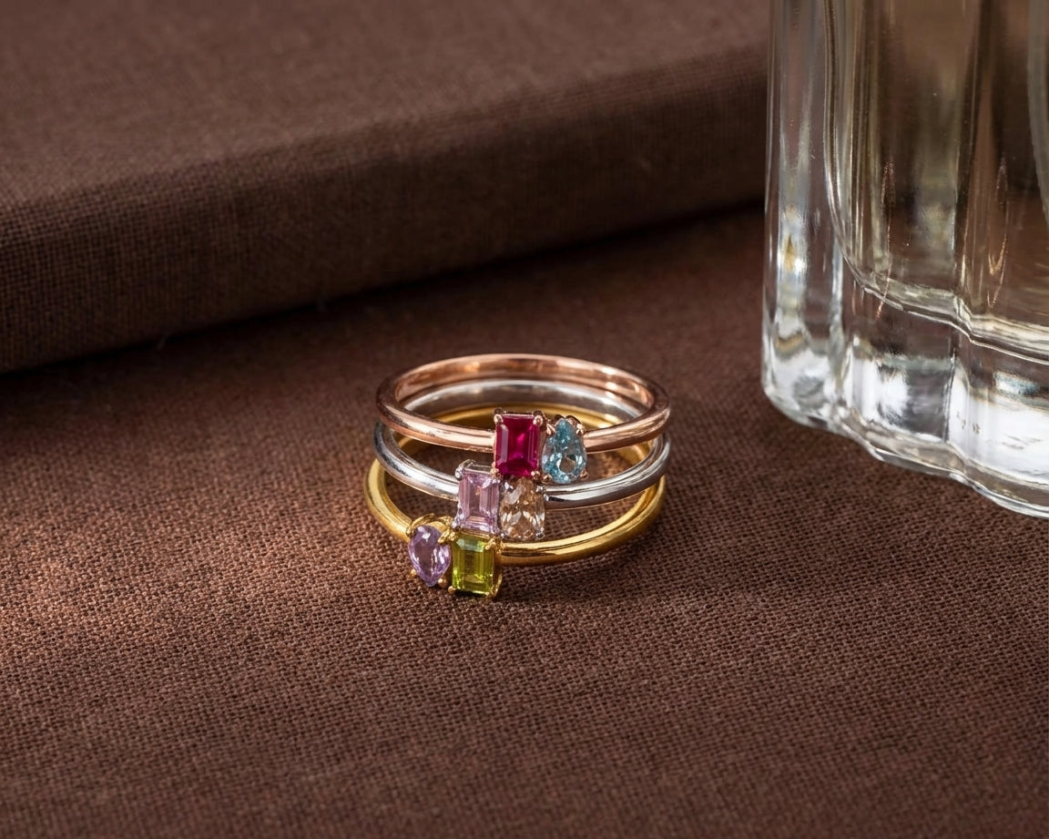 Baget Doğum Taşlı Yüzük LuvianaJewelry