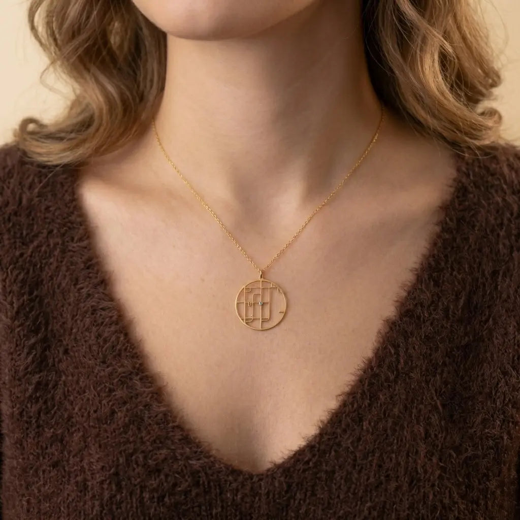 Harita Kolye - Konum Kolye LuvianaJewelry