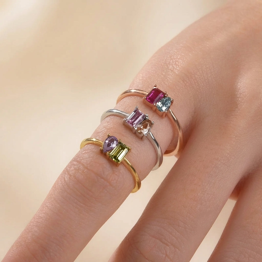 Baget Doğum Taşlı Yüzük LuvianaJewelry
