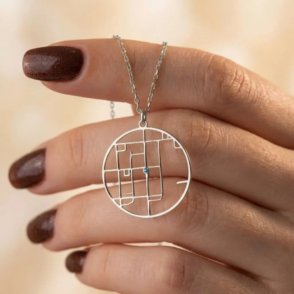 Harita Kolye - Konum Kolye LuvianaJewelry