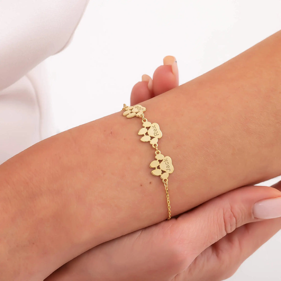 Kişiye Özel İsim Yazılı Pati 925 Ayar Gümüş Bileklik LuvianaJewelry