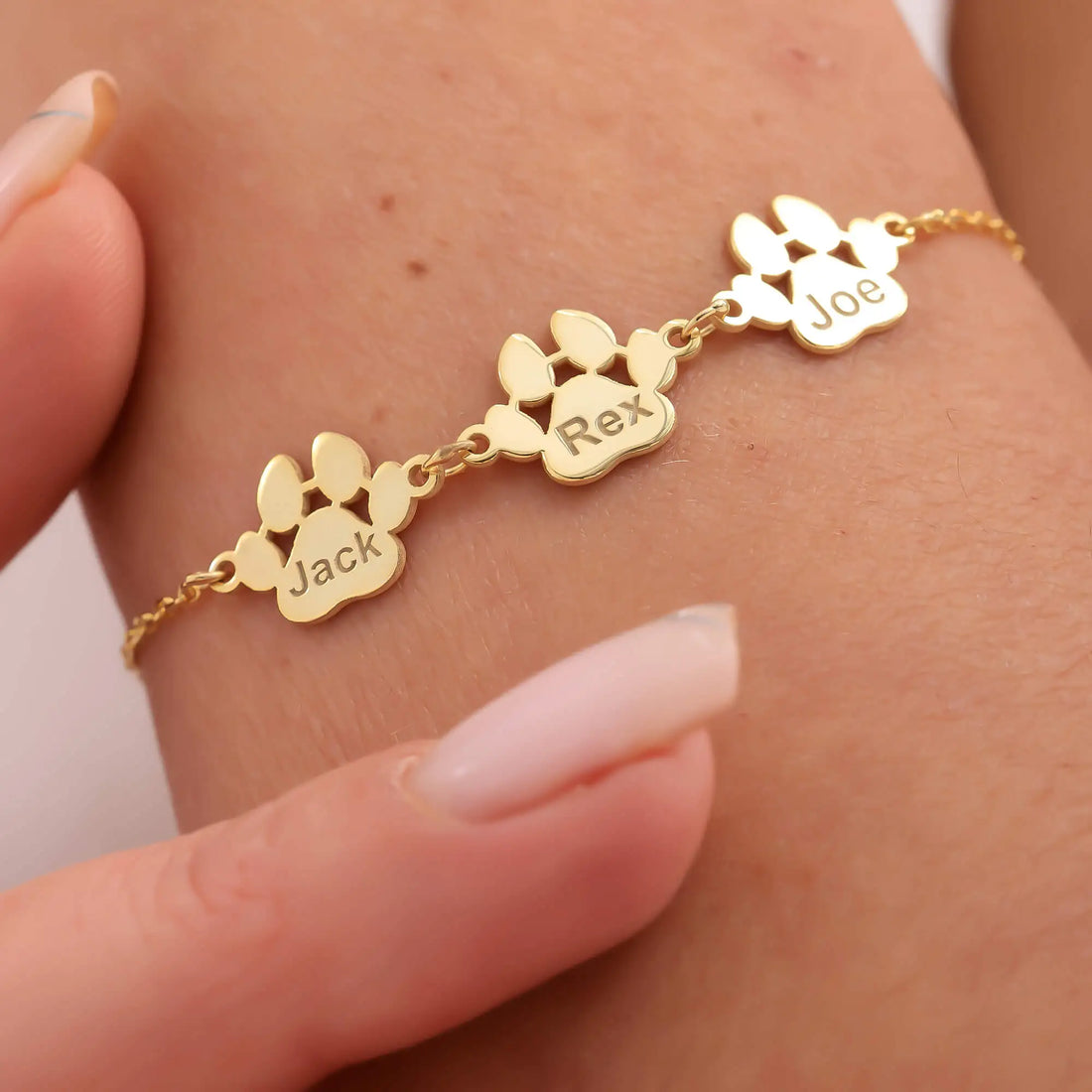 Kişiye Özel İsim Yazılı Pati 925 Ayar Gümüş Bileklik LuvianaJewelry