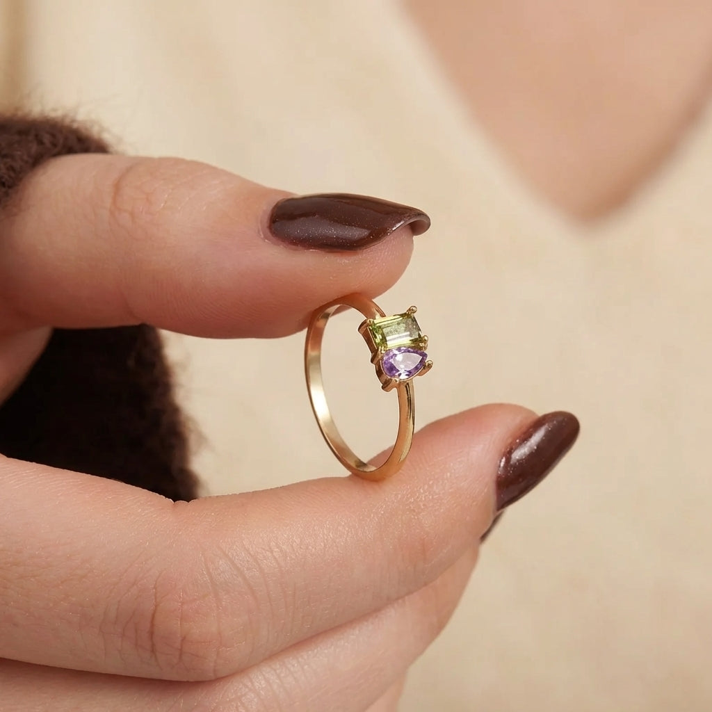Baget Doğum Taşlı Yüzük LuvianaJewelry