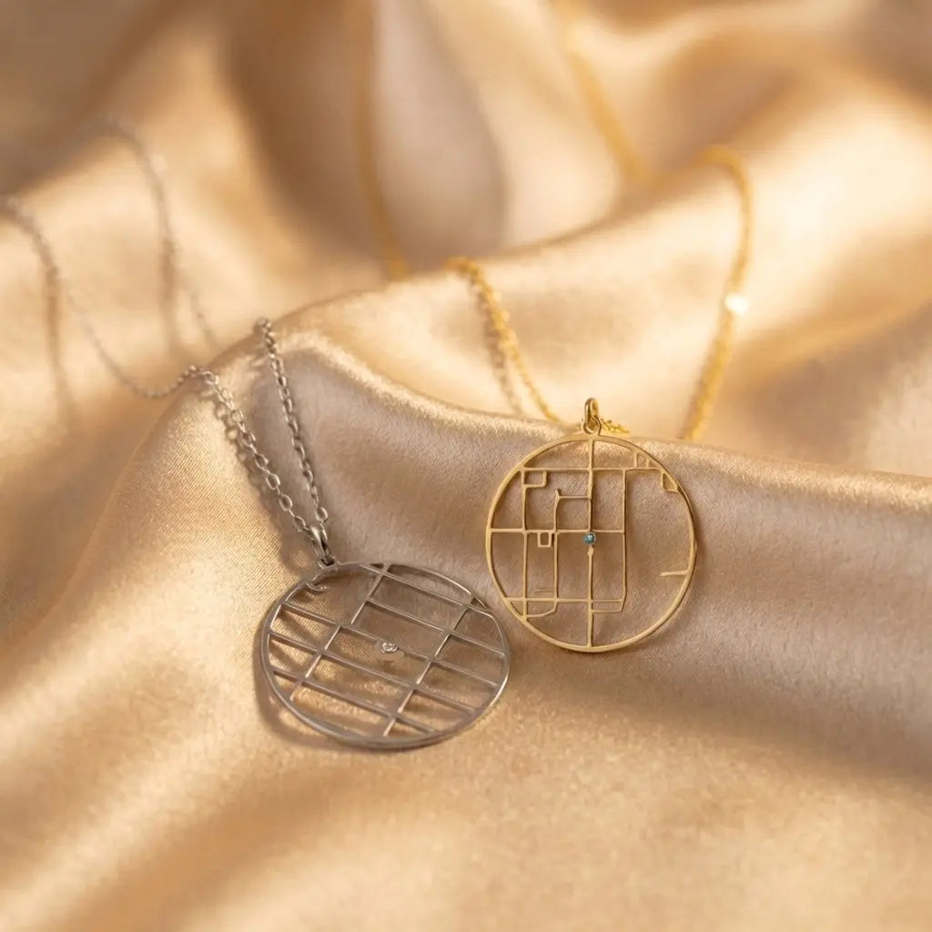 Harita Kolye - Konum Kolye LuvianaJewelry