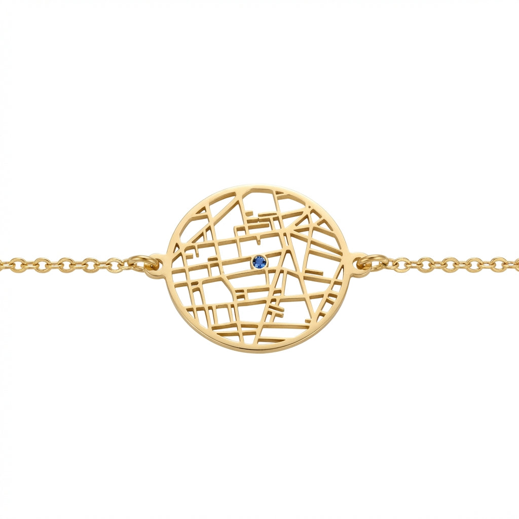 Kişiye Özel Konum - Harita Bileklik LuvianaJewelry