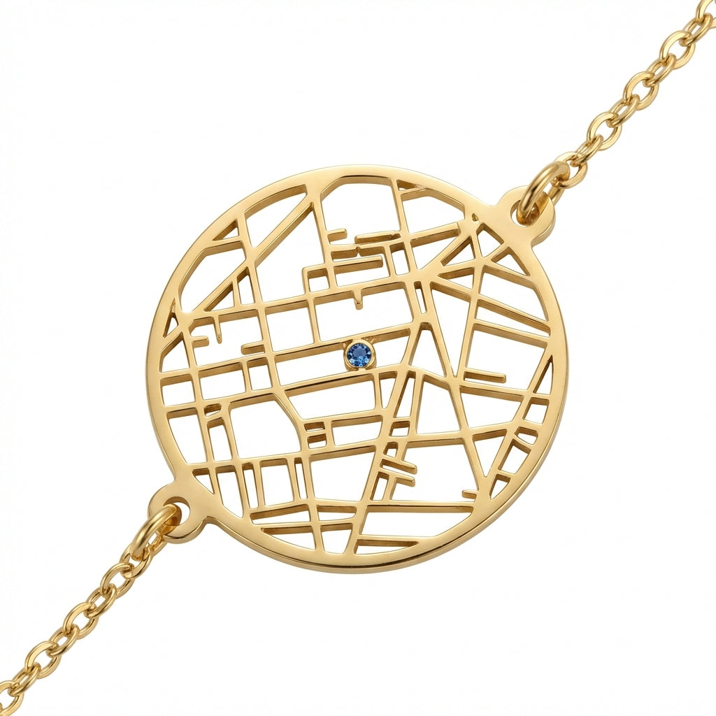 Kişiye Özel Konum - Harita Bileklik LuvianaJewelry
