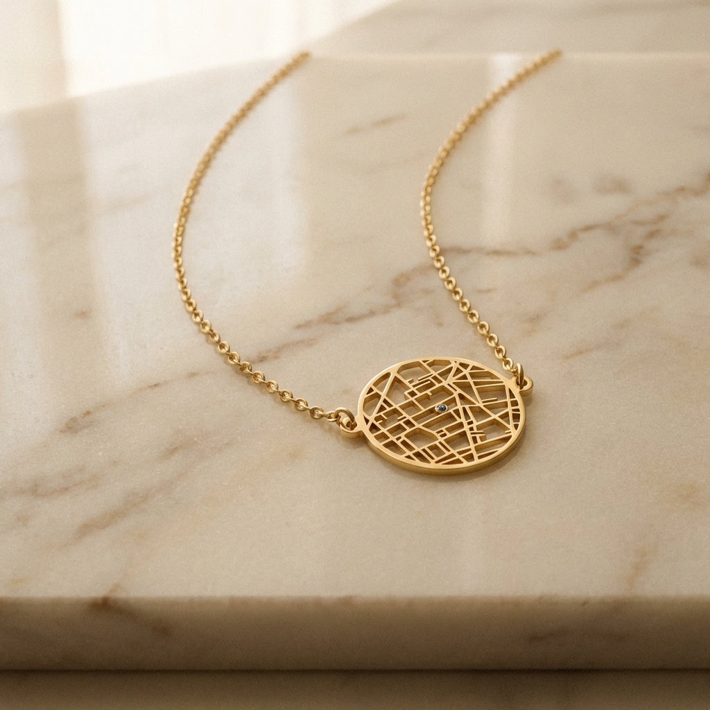 Kişiye Özel Konum - Harita Bileklik LuvianaJewelry