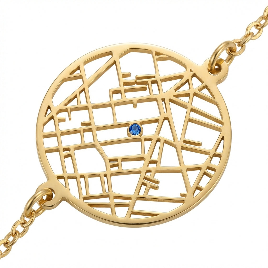 Kişiye Özel Konum - Harita Bileklik LuvianaJewelry