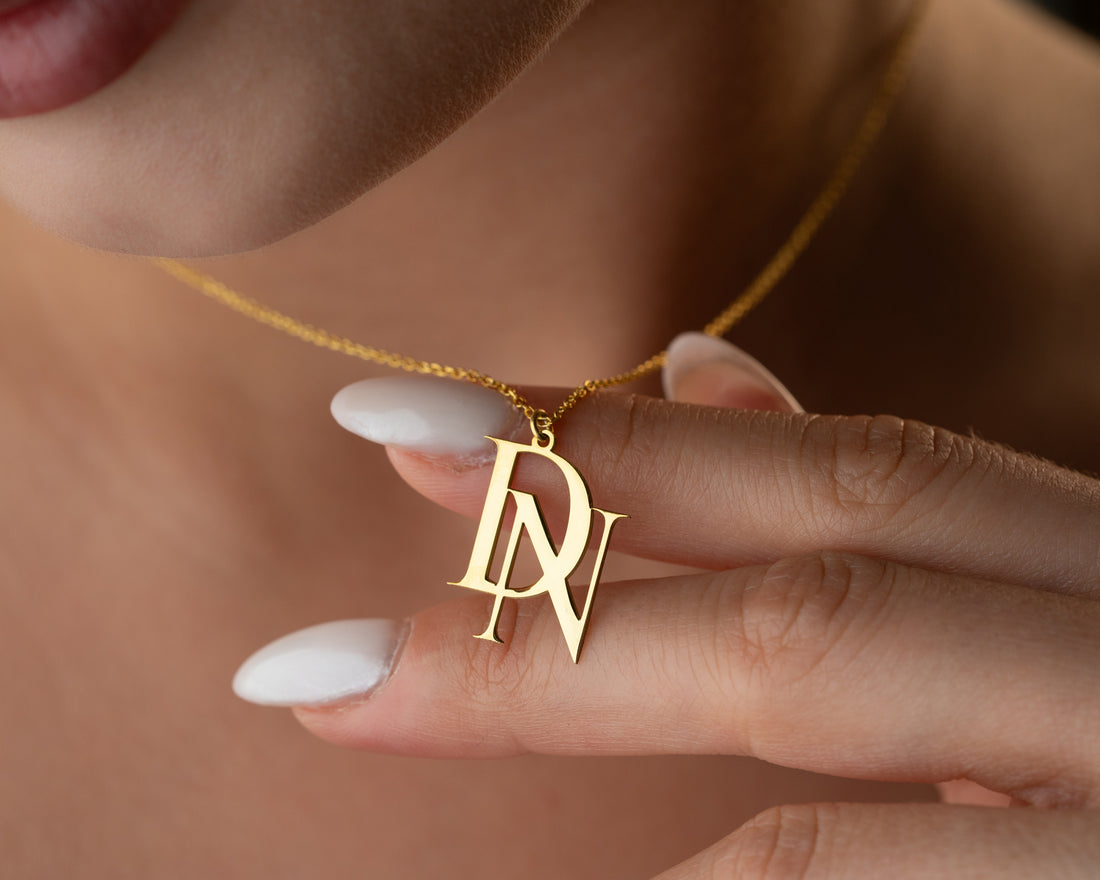 İki Harf Kolye - Çift Harf Kolye LuvianaJewelry