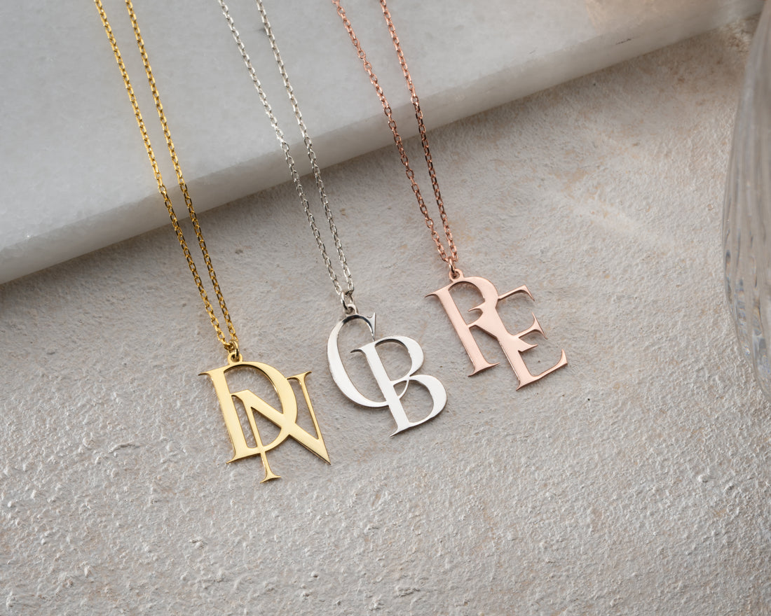 İki Harf Kolye - Çift Harf Kolye LuvianaJewelry