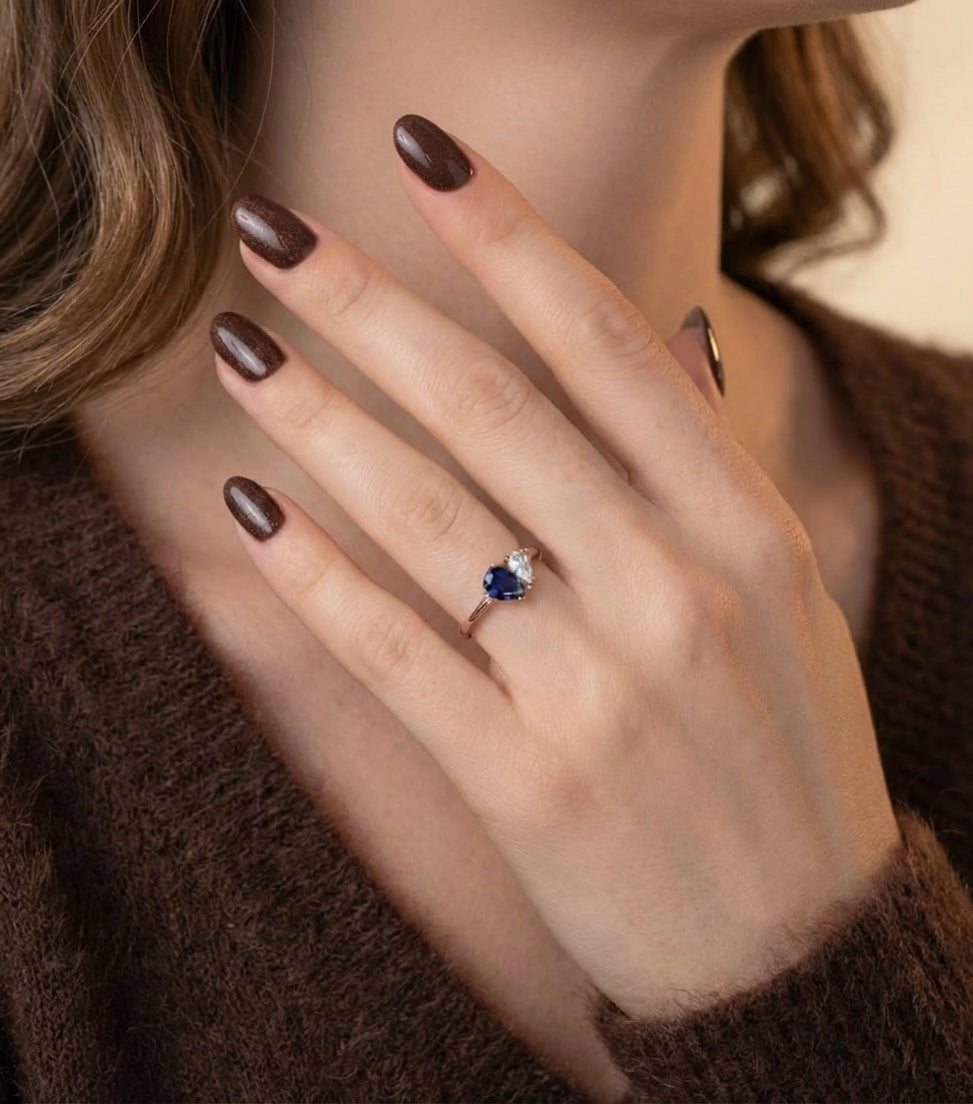 Damla Kesim Doğum Taşlı Toi et Moi Sevgili Yüzüğü LuvianaJewelry