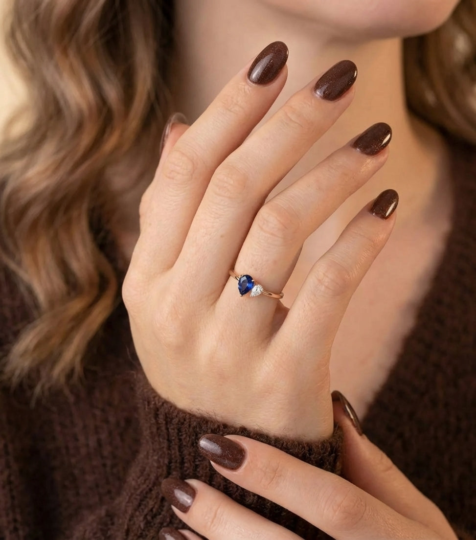 Damla Kesim Doğum Taşlı Toi et Moi Sevgili Yüzüğü LuvianaJewelry