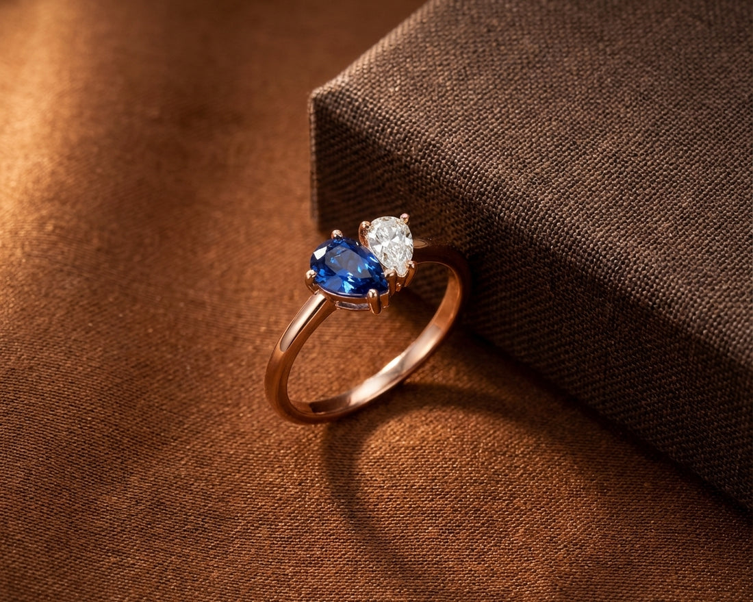 Damla Kesim Doğum Taşlı Toi et Moi Sevgili Yüzüğü LuvianaJewelry