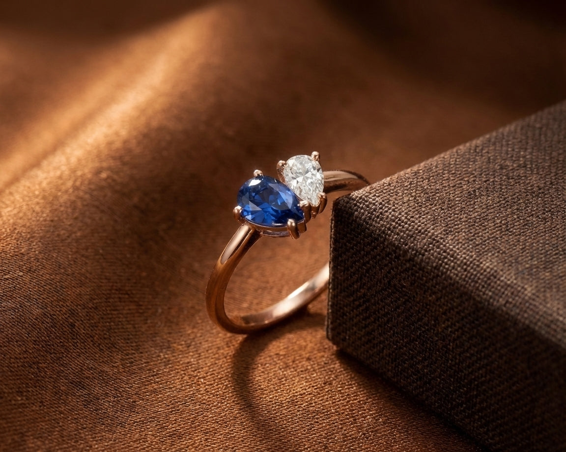 Damla Kesim Doğum Taşlı Toi et Moi Sevgili Yüzüğü LuvianaJewelry