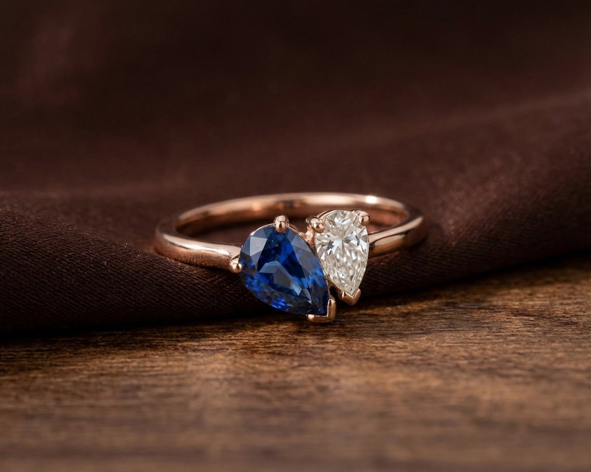 Damla Kesim Doğum Taşlı Toi et Moi Sevgili Yüzüğü LuvianaJewelry
