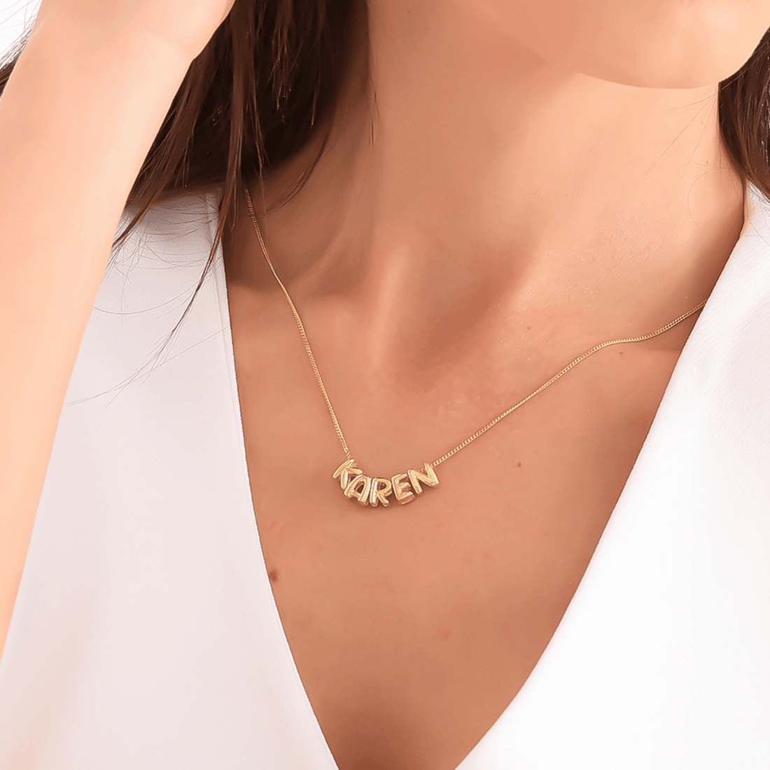 Kişiselleştirilebilir Balon Harf İsimli Kolye | 925 Ayar Gümüş LuvianaJewelry