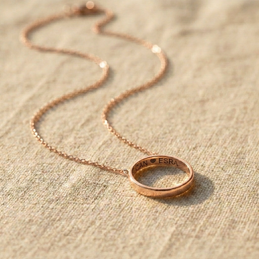 Kişiye Özel İsimli Yüzük Kolye LuvianaJewelry