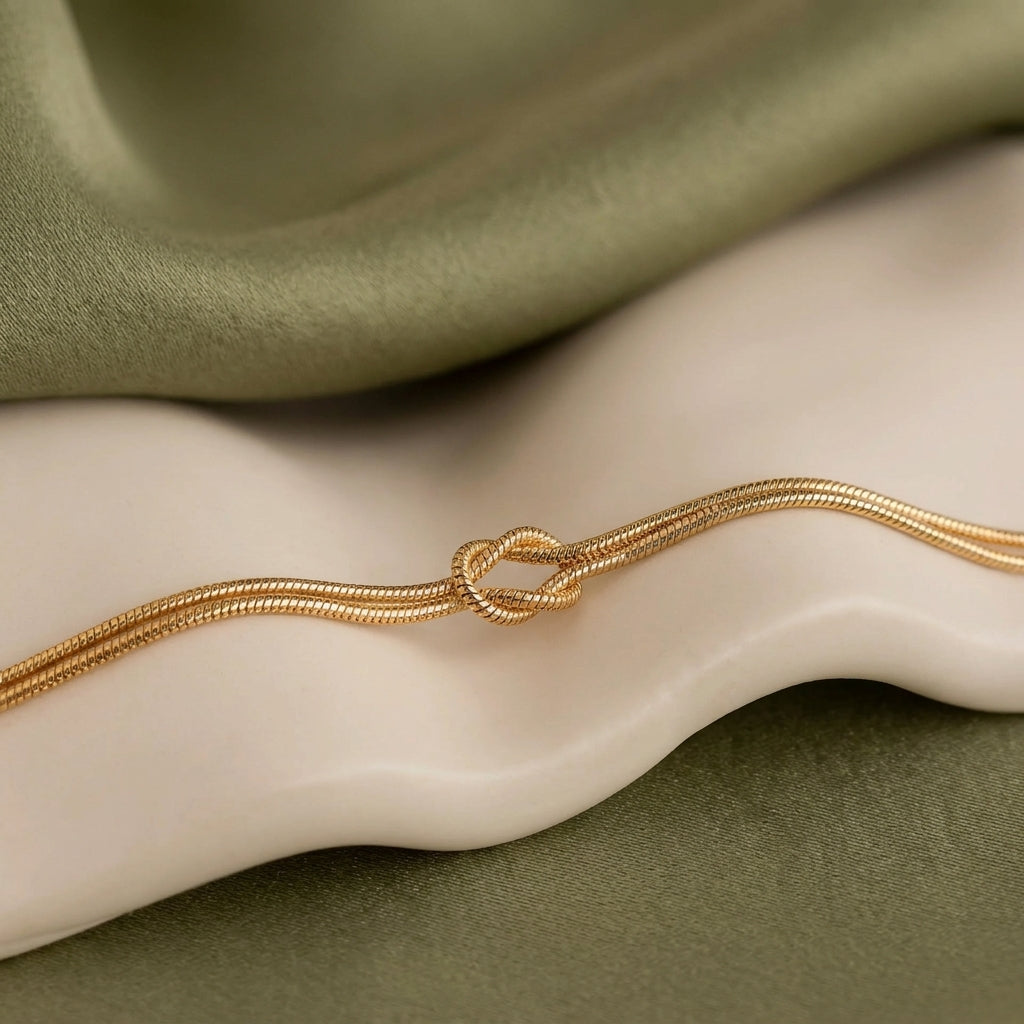 İtalyan Zincir Aşk Düğümü (Love Knot) Bileklik LuvianaJewelry