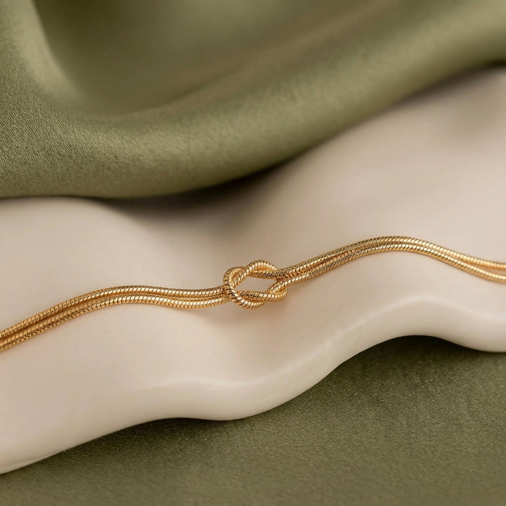 İtalyan Zincir Aşk Düğümü (Love Knot) Bileklik LuvianaJewelry