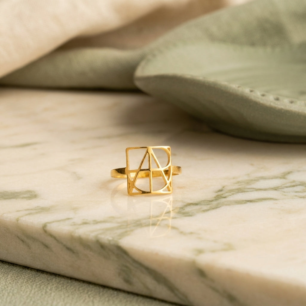 Kişiye Özel İsim Logo Yüzük LuvianaJewelry