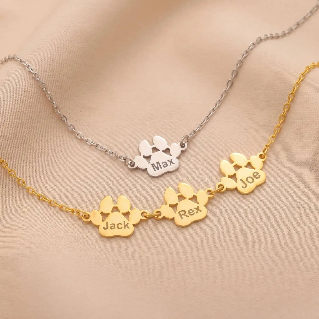 Kişiye Özel İsim Yazılı Pati 925 Ayar Gümüş Bileklik LuvianaJewelry