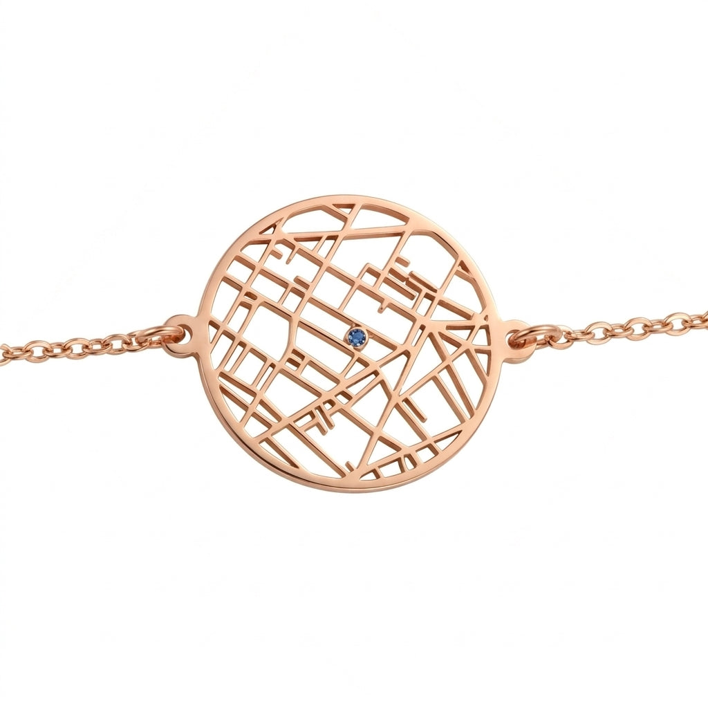 Kişiye Özel Konum - Harita Bileklik LuvianaJewelry
