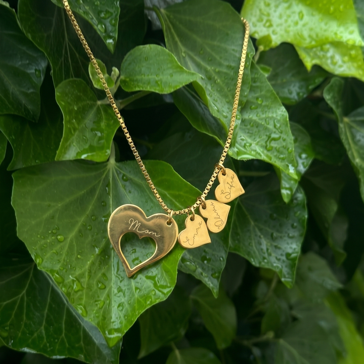 Kişiye Özel Kalpli Anne ve Çocuk İsim Kolyesi LuvianaJewelry