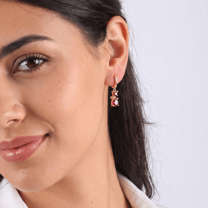 925 Ayar Gümüş Doğum Taşlı Zirkon Kedi Küpe LuvianaJewelry