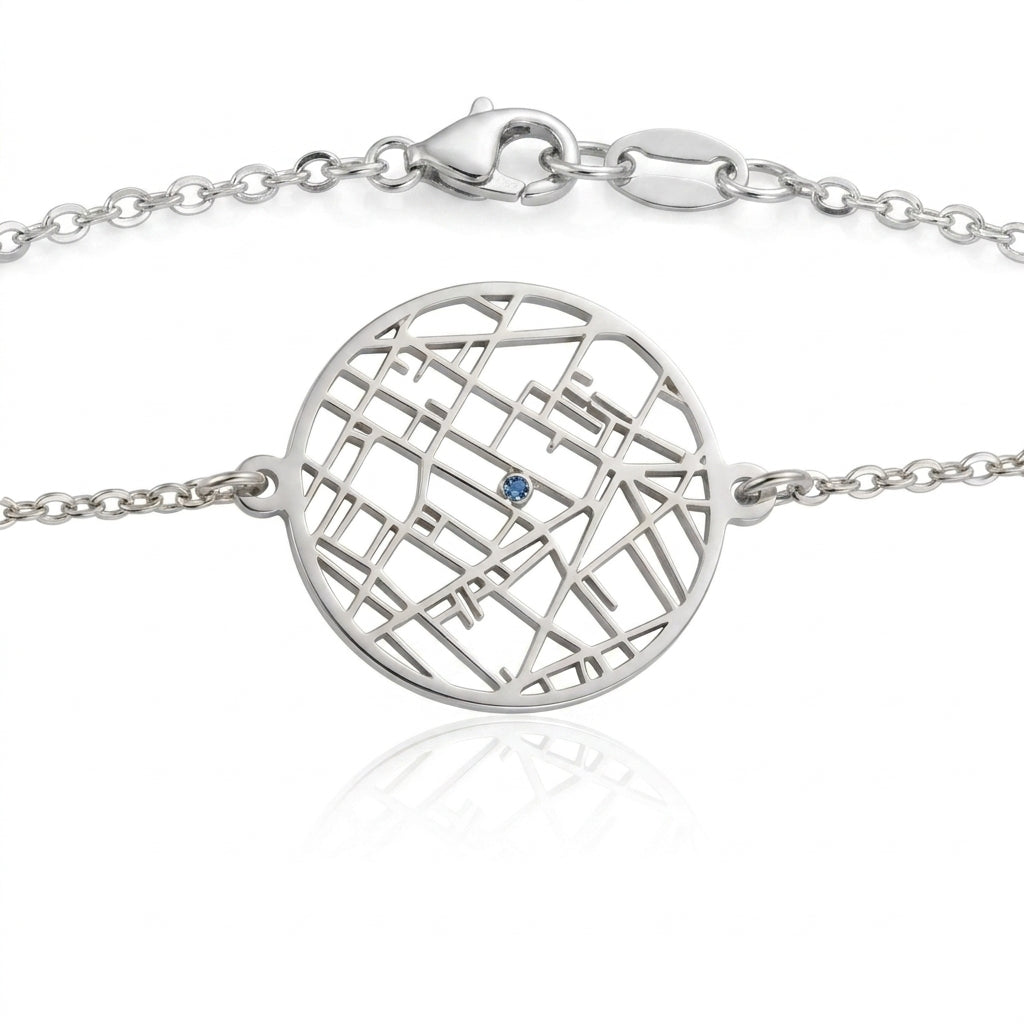 Kişiye Özel Konum - Harita Bileklik LuvianaJewelry