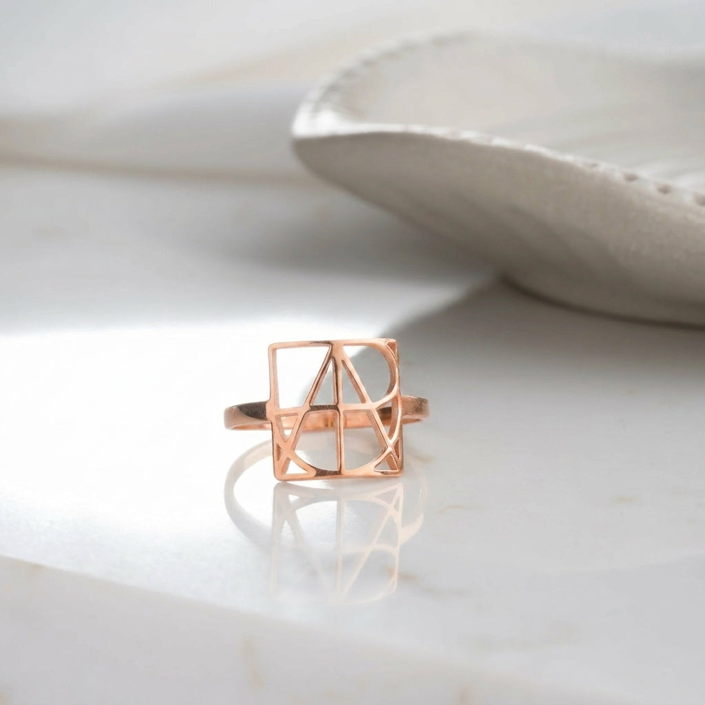 Kişiye Özel İsim Logo Yüzük LuvianaJewelry