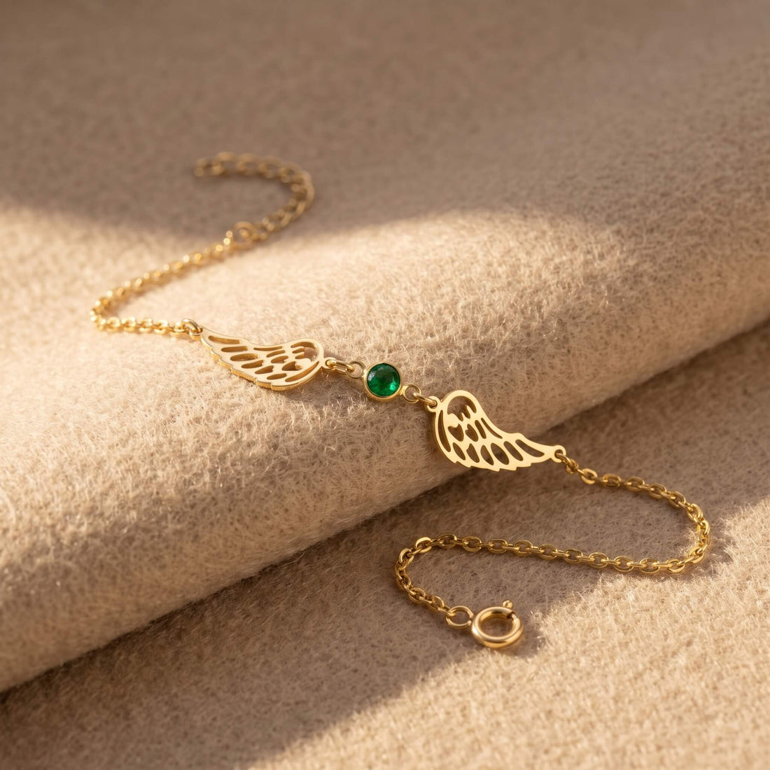 Zirkon Doğum Taşlı Melek Kanadı 925 Ayar Gümüş Bileklik LuvianaJewelry