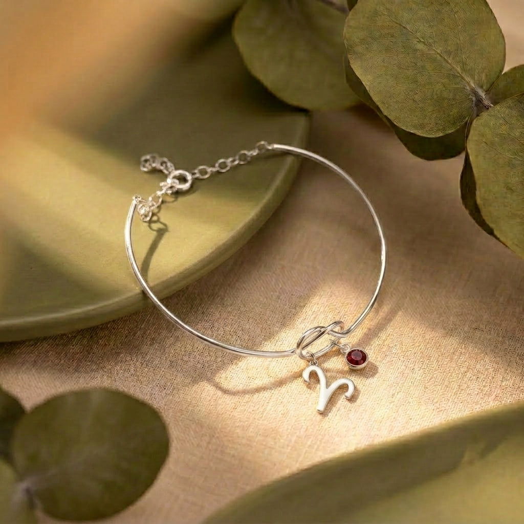 Taşlı Burç Bileklik - 14 Ayar Altın Kaplama Gümüş Bileklik LuvianaJewelry