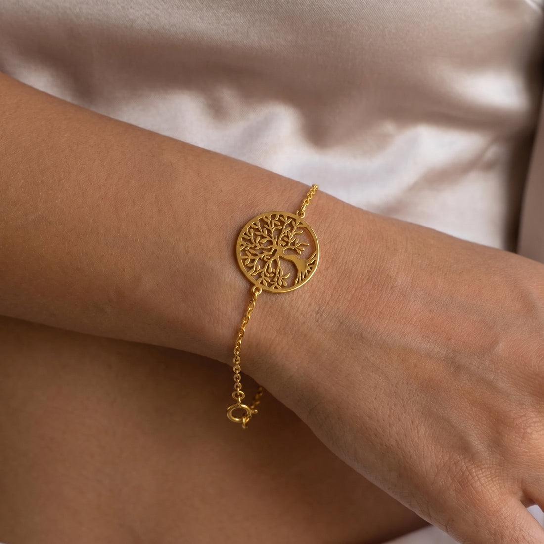 Yaşam Ağacı Kadın Gümüş Bileklik - Hayat Ağacı Bileklik LuvianaJewelry