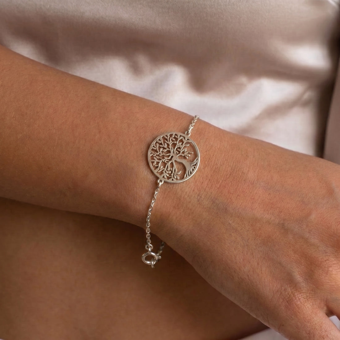 Yaşam Ağacı Kadın Gümüş Bileklik - Hayat Ağacı Bileklik LuvianaJewelry