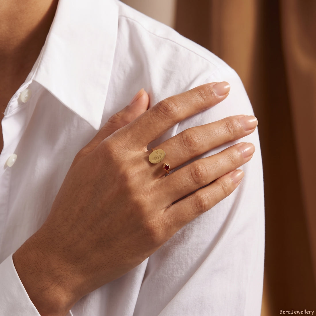 Kişiselleştirilmiş Doğum Çiçeği ve Doğum Taşlı 925 Ayar Gümüş Yüzük LuvianaJewelry