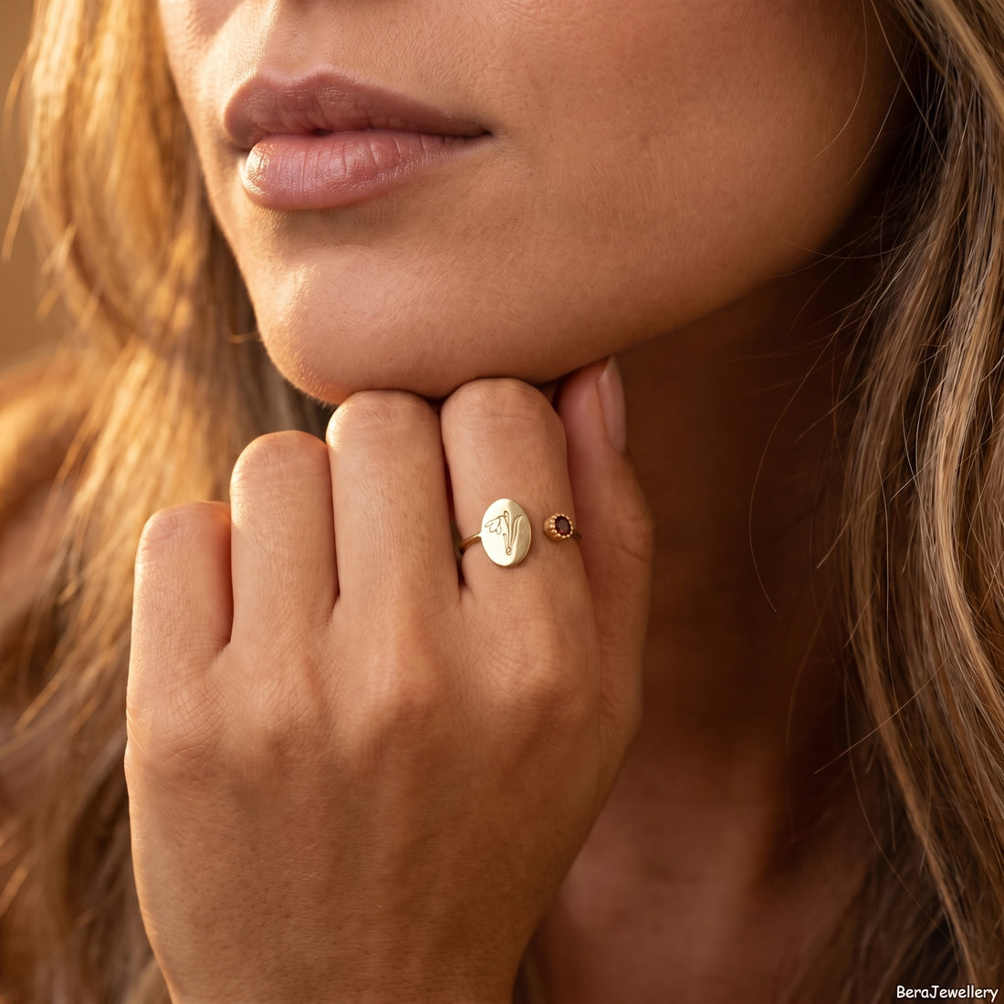 Kişiselleştirilmiş Doğum Çiçeği ve Doğum Taşlı 925 Ayar Gümüş Yüzük LuvianaJewelry
