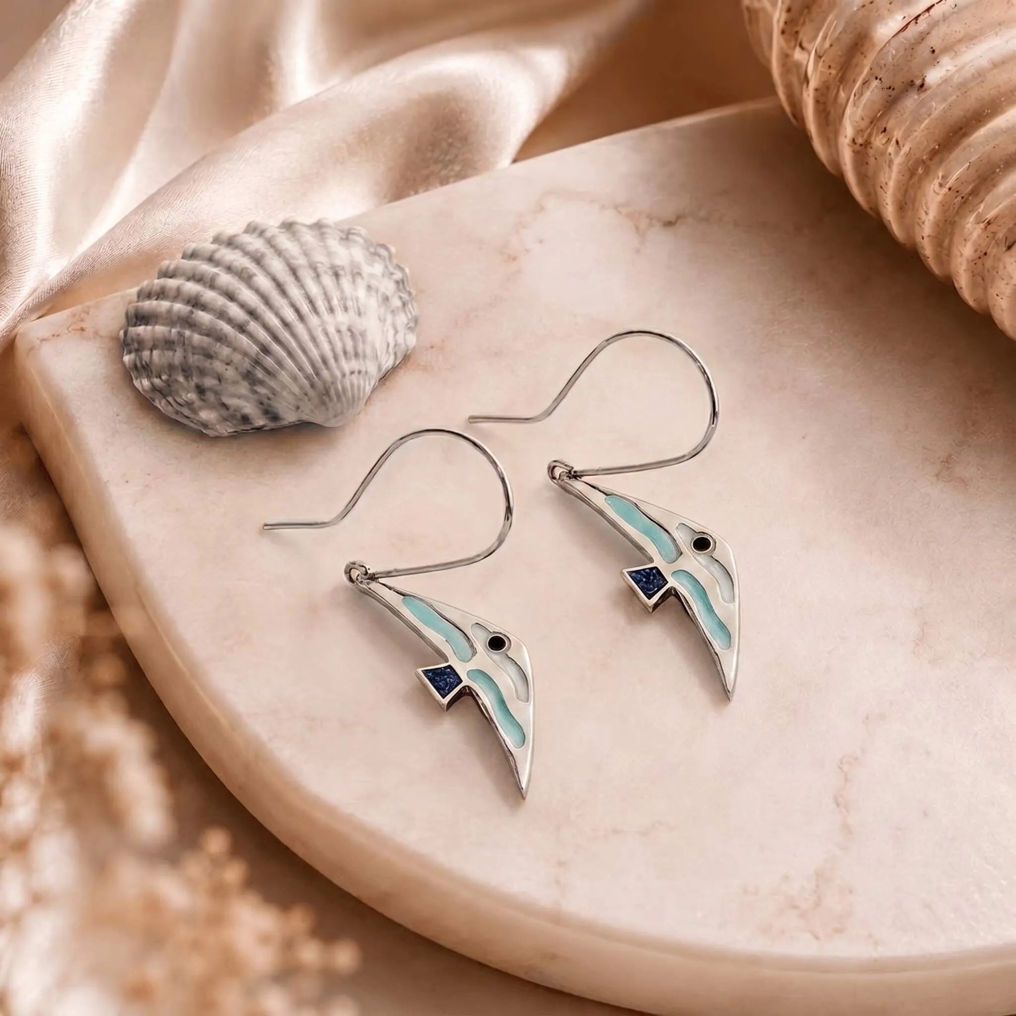 925 Ayar Gümüş Balık Figürlü Sallantılı Küpe (Altın, Rose ve Gümüş Seçenekli) LuvianaJewelry