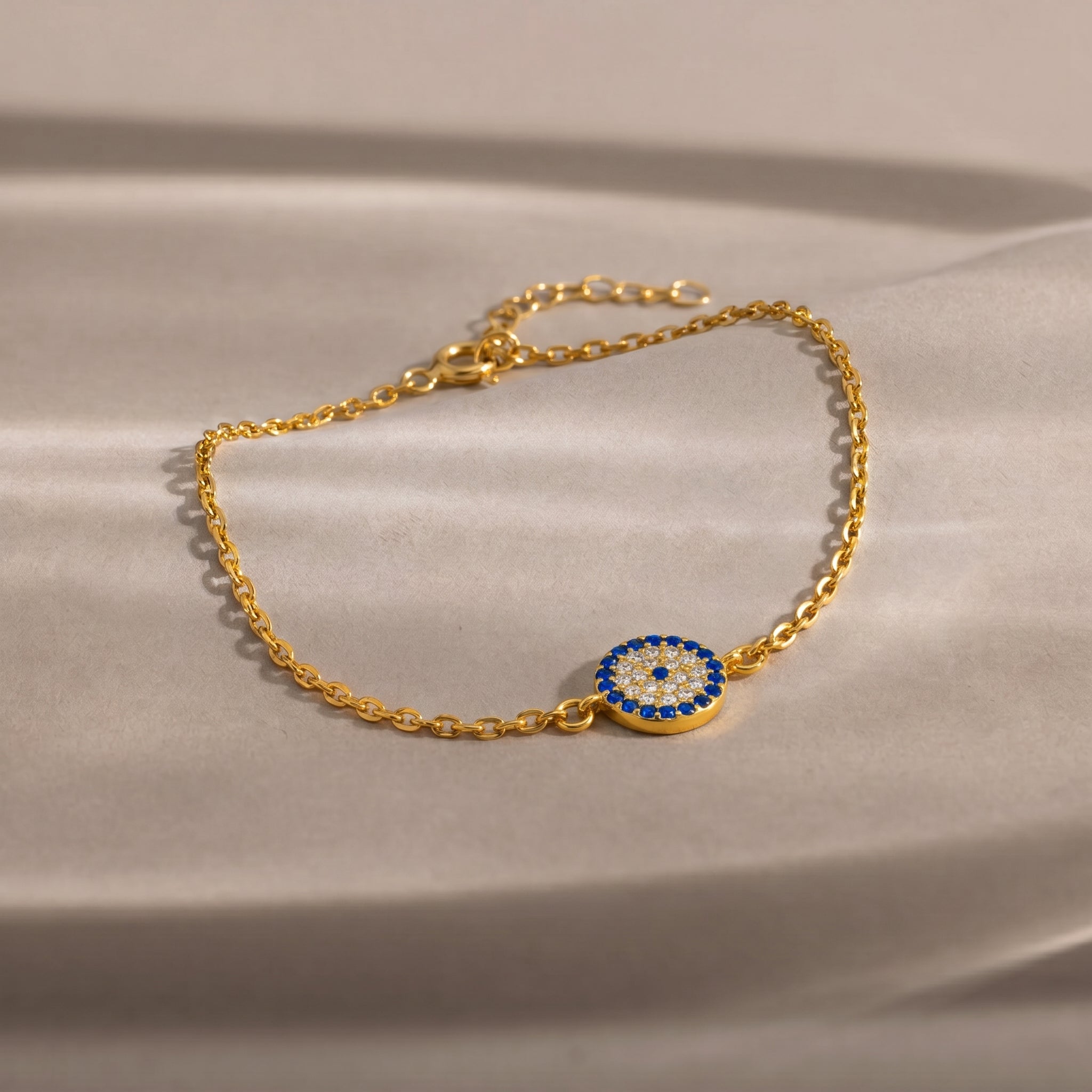 Nazar Boncuklu Zincir Bileklik | 14 Ayar Altın Kaplama LuvianaJewelry