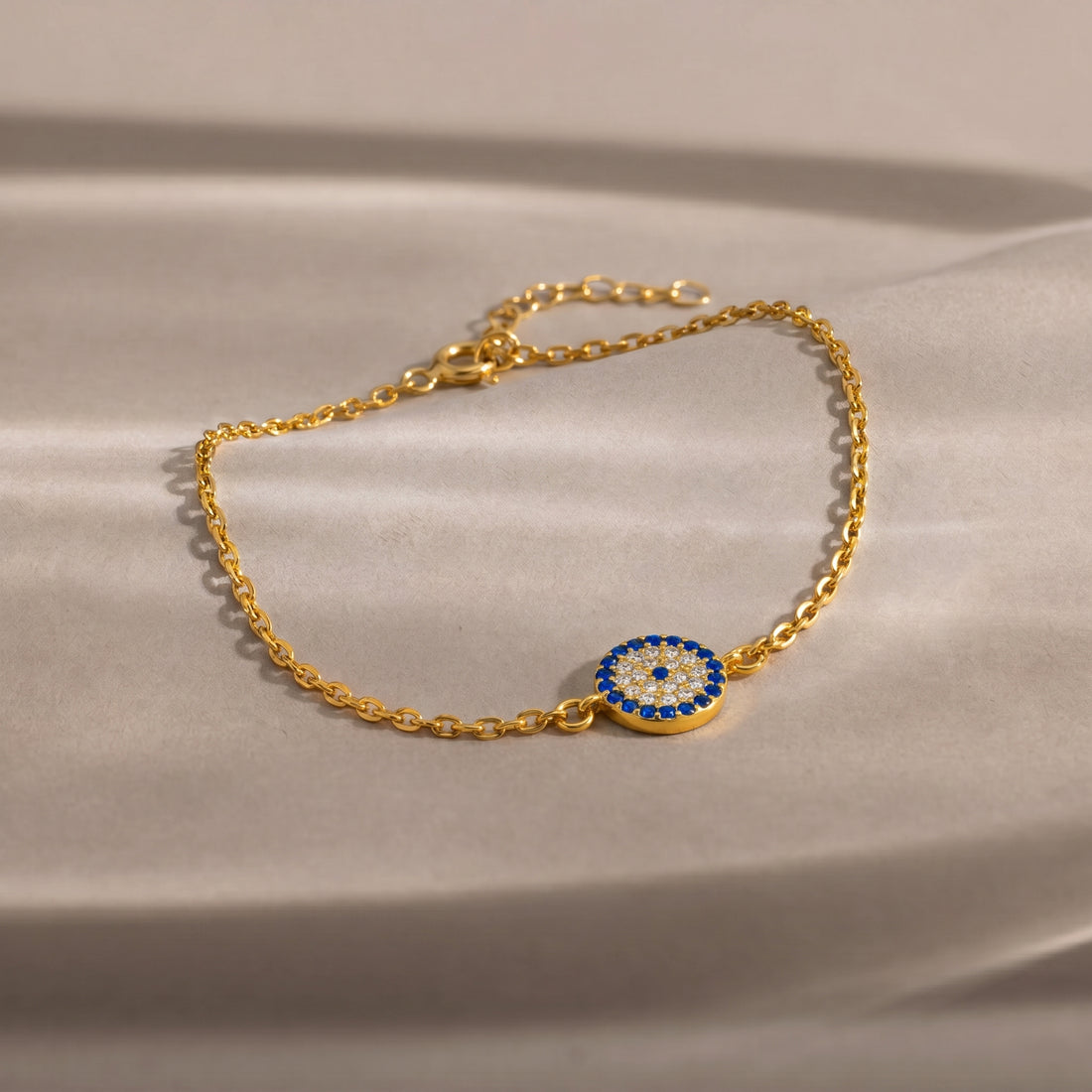 Nazar Boncuklu Zincir Bileklik | 14 Ayar Altın Kaplama LuvianaJewelry