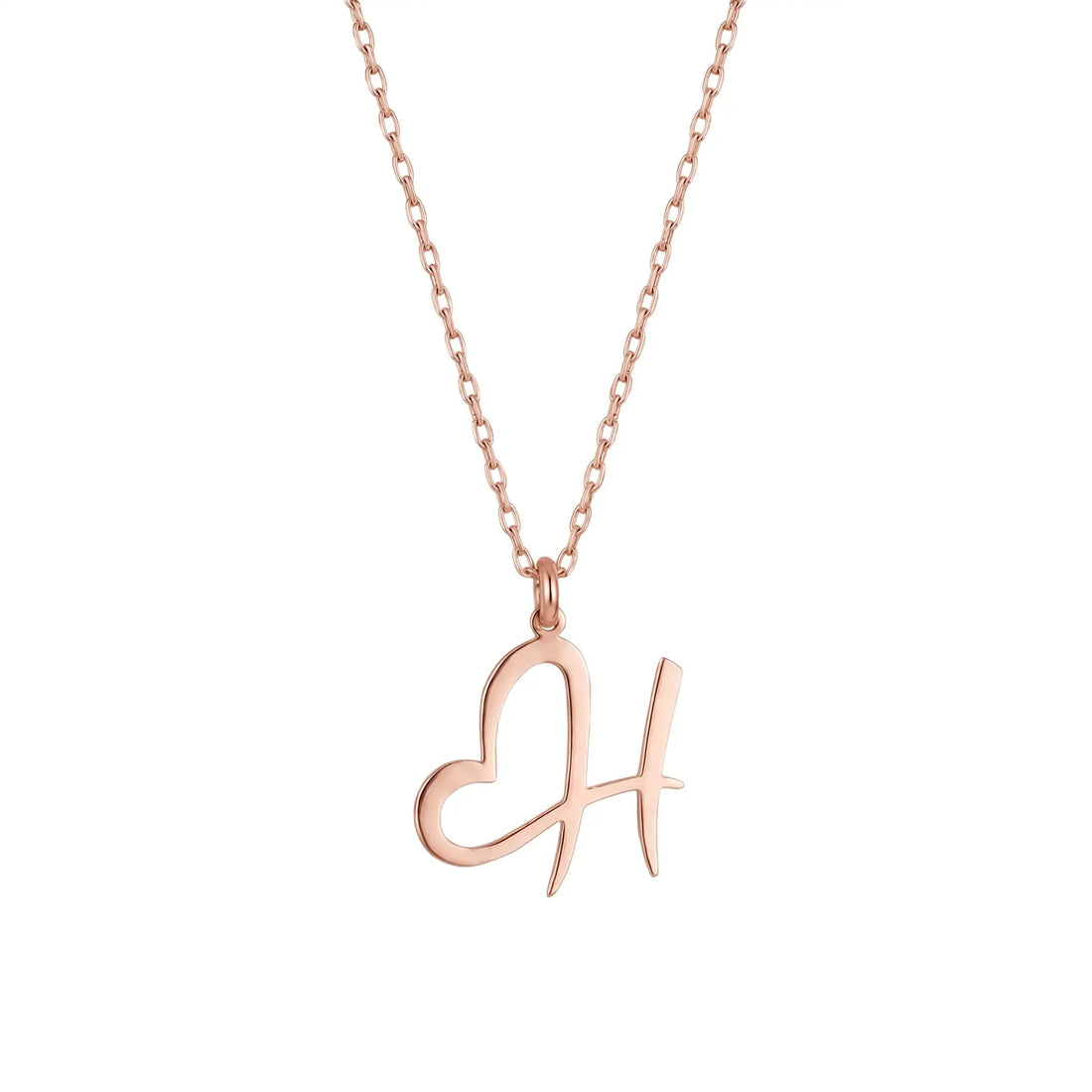 Kalp Detaylı 925 Ayar Gümüş Harf Kolye LuvianaJewelry