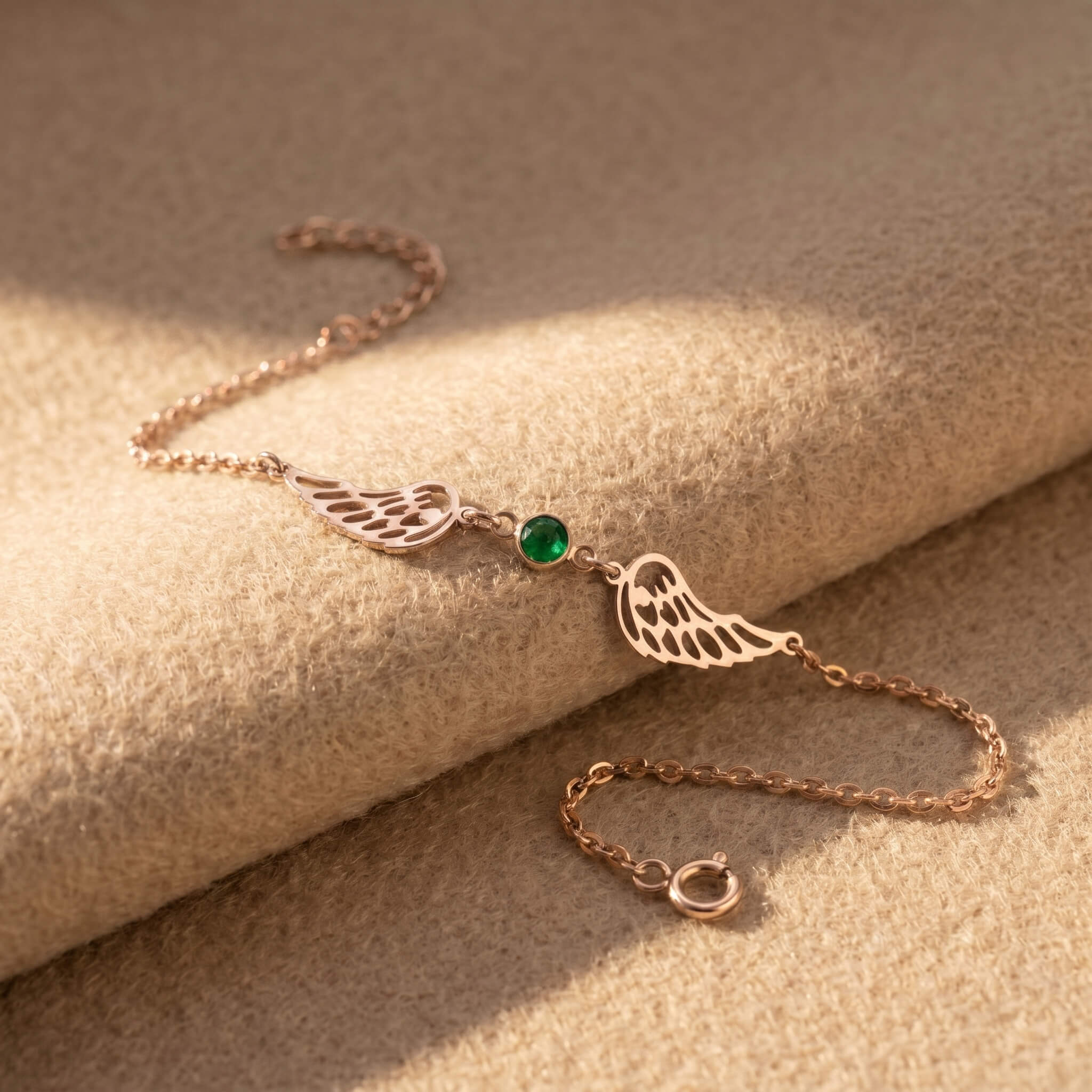 Zirkon Doğum Taşlı Melek Kanadı 925 Ayar Gümüş Bileklik LuvianaJewelry