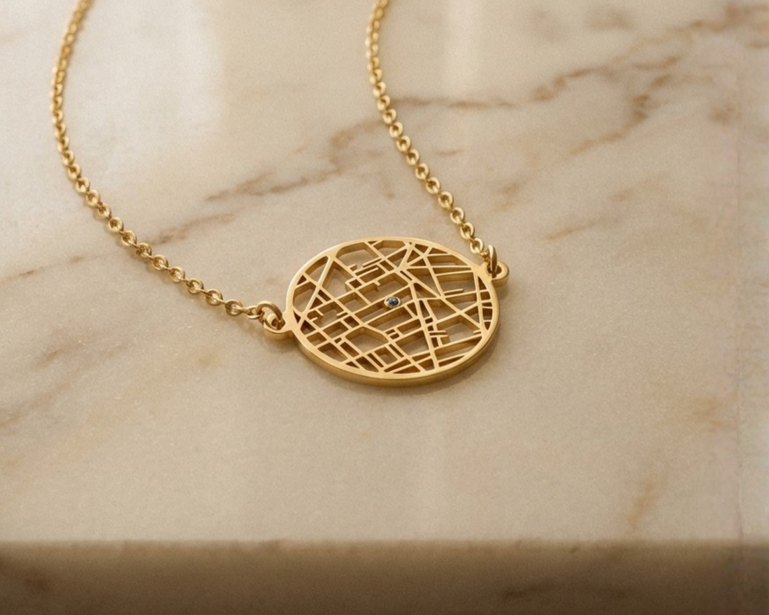 Kişiye Özel Konum - Harita Bileklik LuvianaJewelry