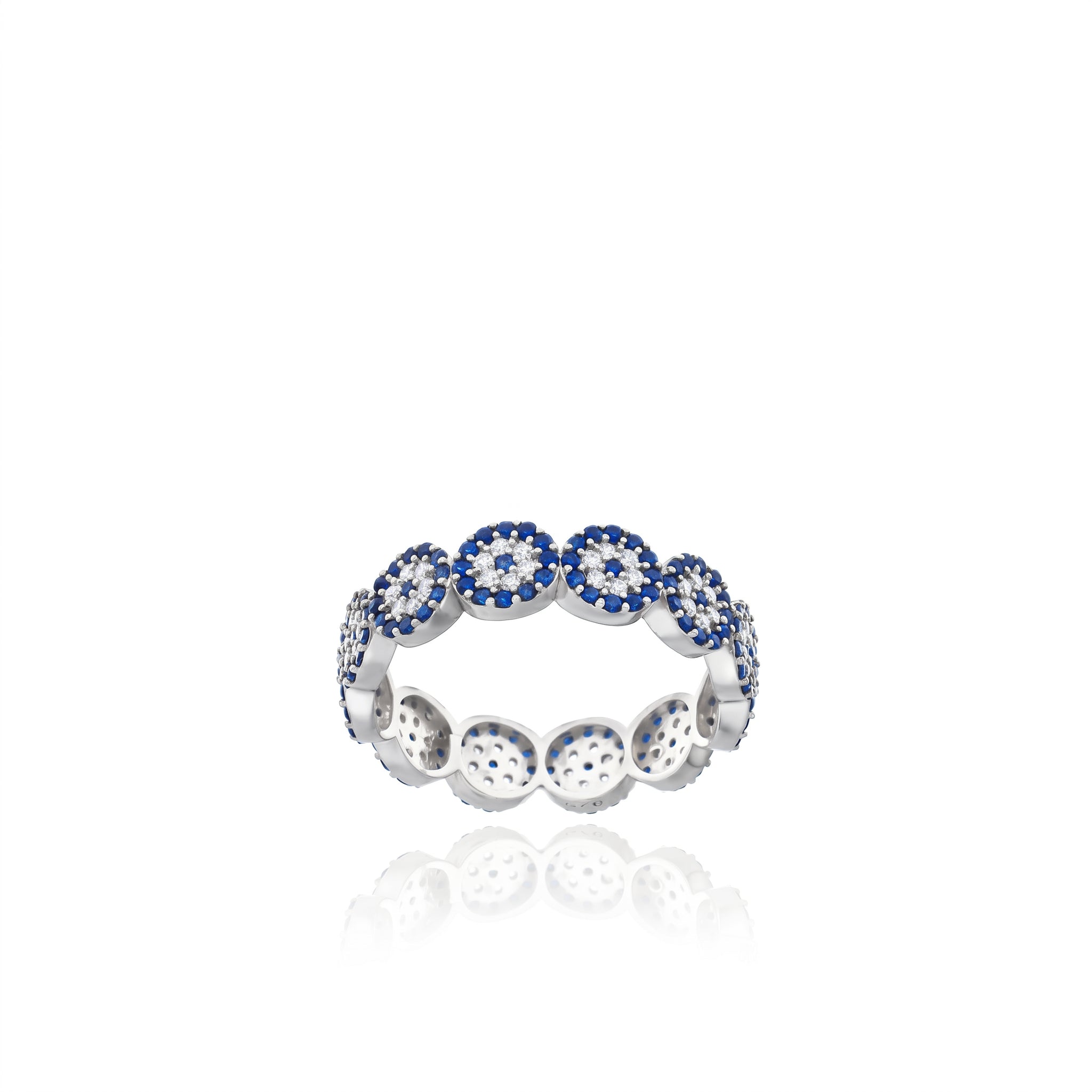 Sıralı Nazar Boncuklu Yüzük | 14 Ayar Altın Kaplama LuvianaJewelry