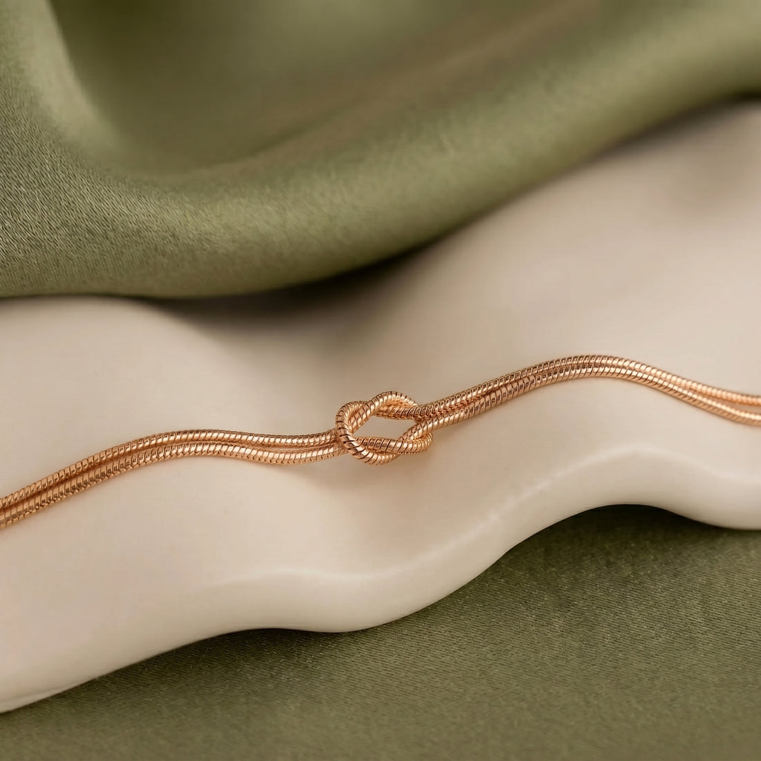 İtalyan Zincir Aşk Düğümü (Love Knot) Bileklik LuvianaJewelry
