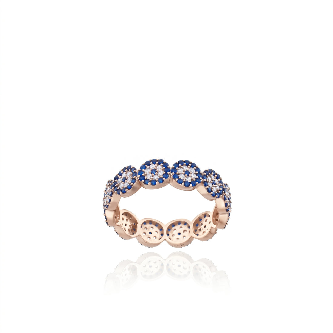 Sıralı Nazar Boncuklu Yüzük | 14 Ayar Altın Kaplama LuvianaJewelry
