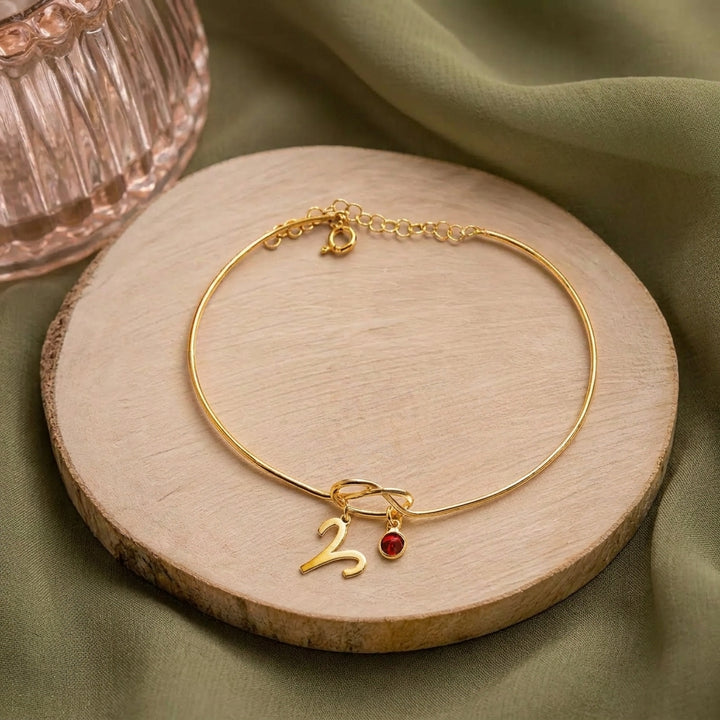 Taşlı Burç Bileklik - 14 Ayar Altın Kaplama Gümüş Bileklik LuvianaJewelry